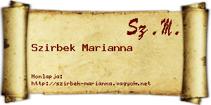 Szirbek Marianna névjegykártya
