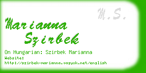 marianna szirbek business card